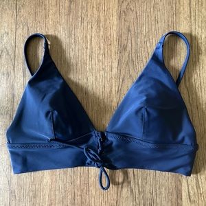 Aerie Navy Blue Lace-Up Bikini Top 💦💦